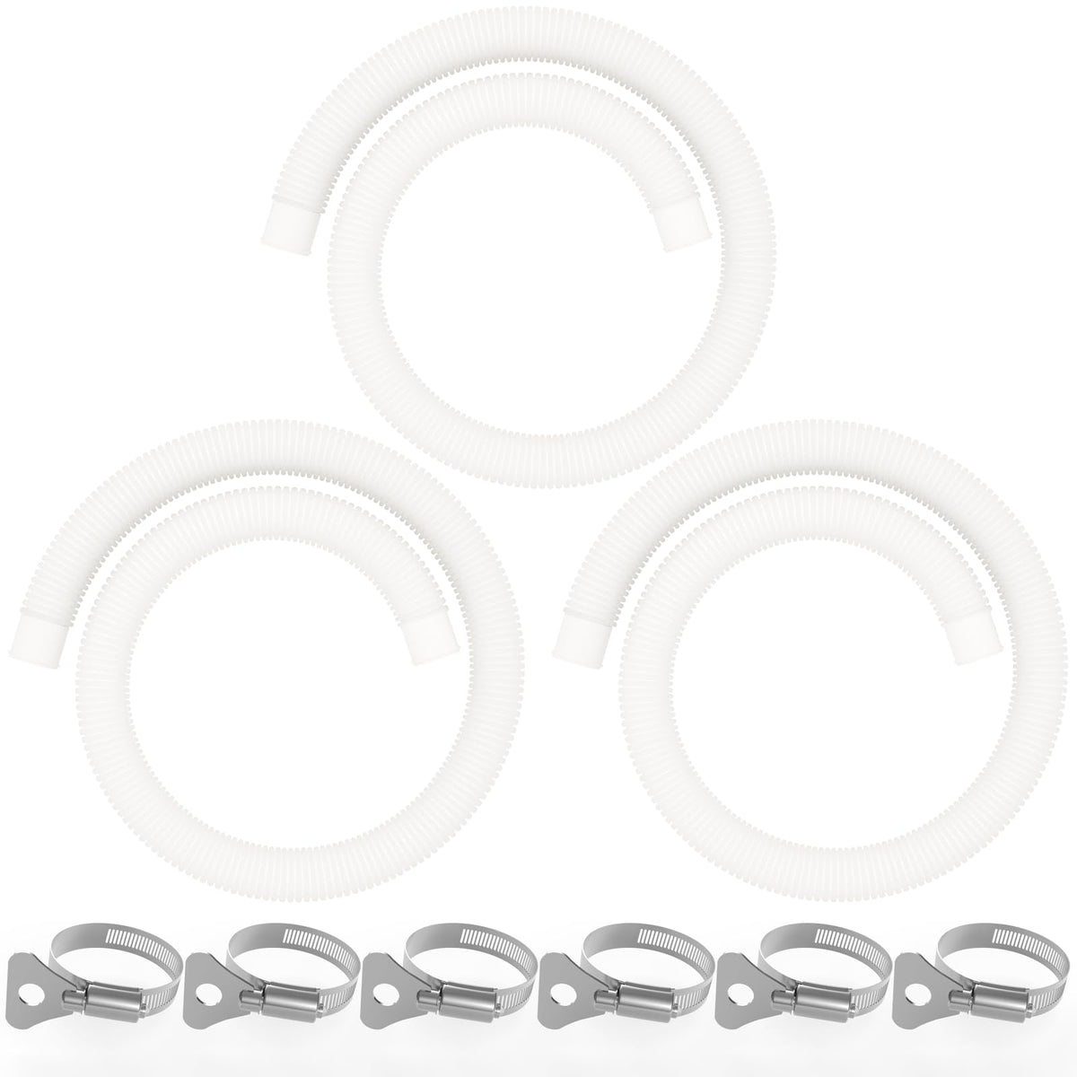 Poolvio 1.25" diameter x 59" long pool hoses, pack of three