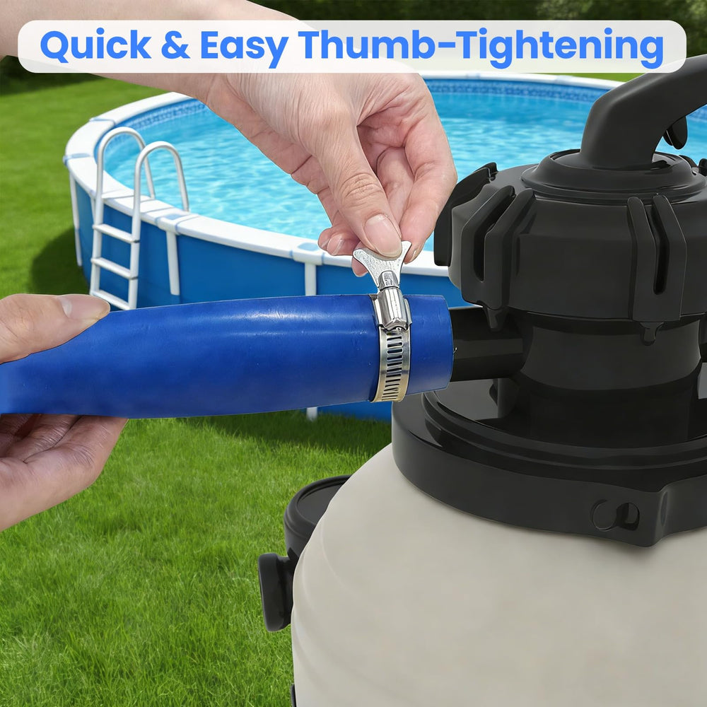 Poolvio Backwash Hose laid flat on a surface