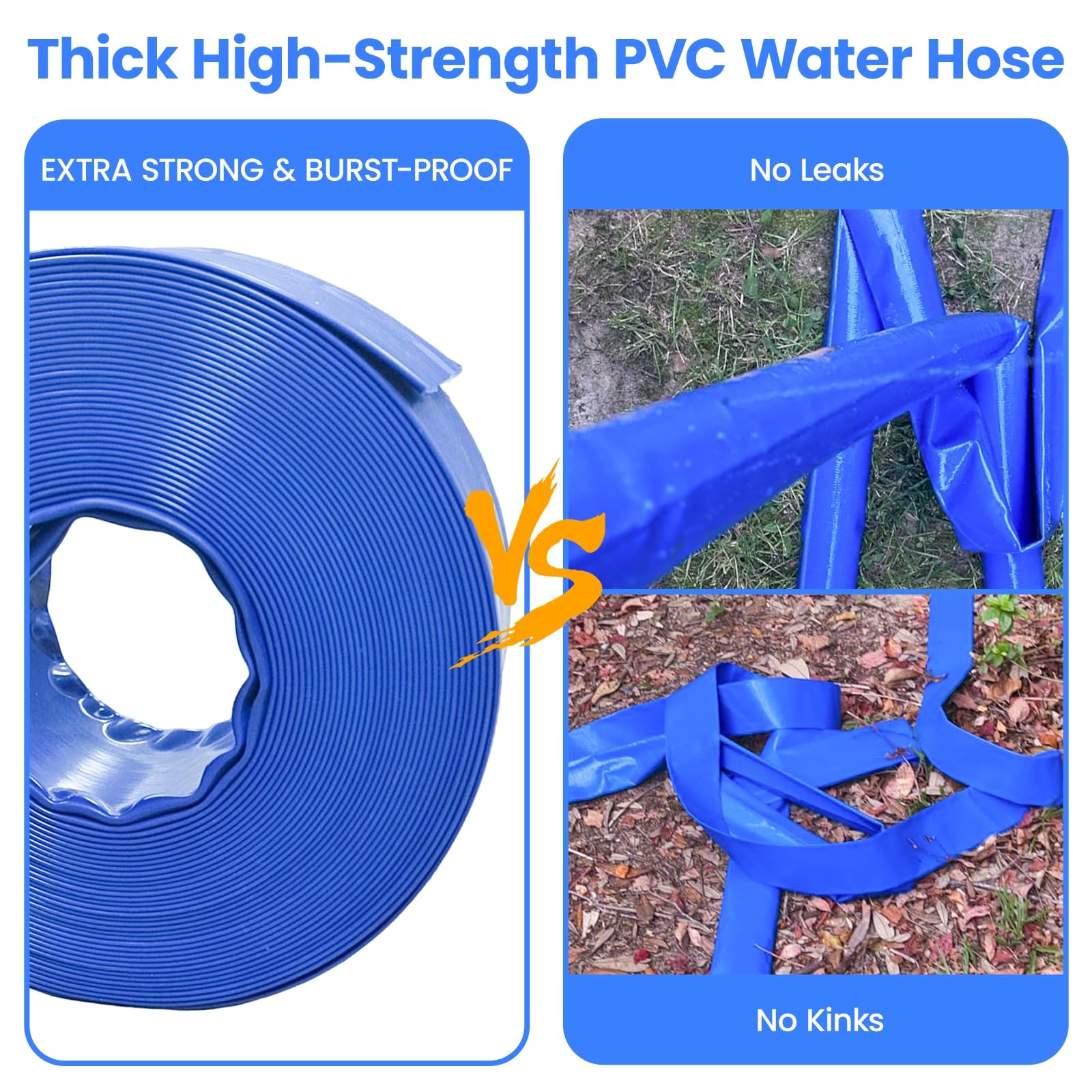 Poolvio Backwash Hose used for draining a flooded area