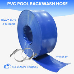 Poolvio Backwash Hose with stainless steel clamps included