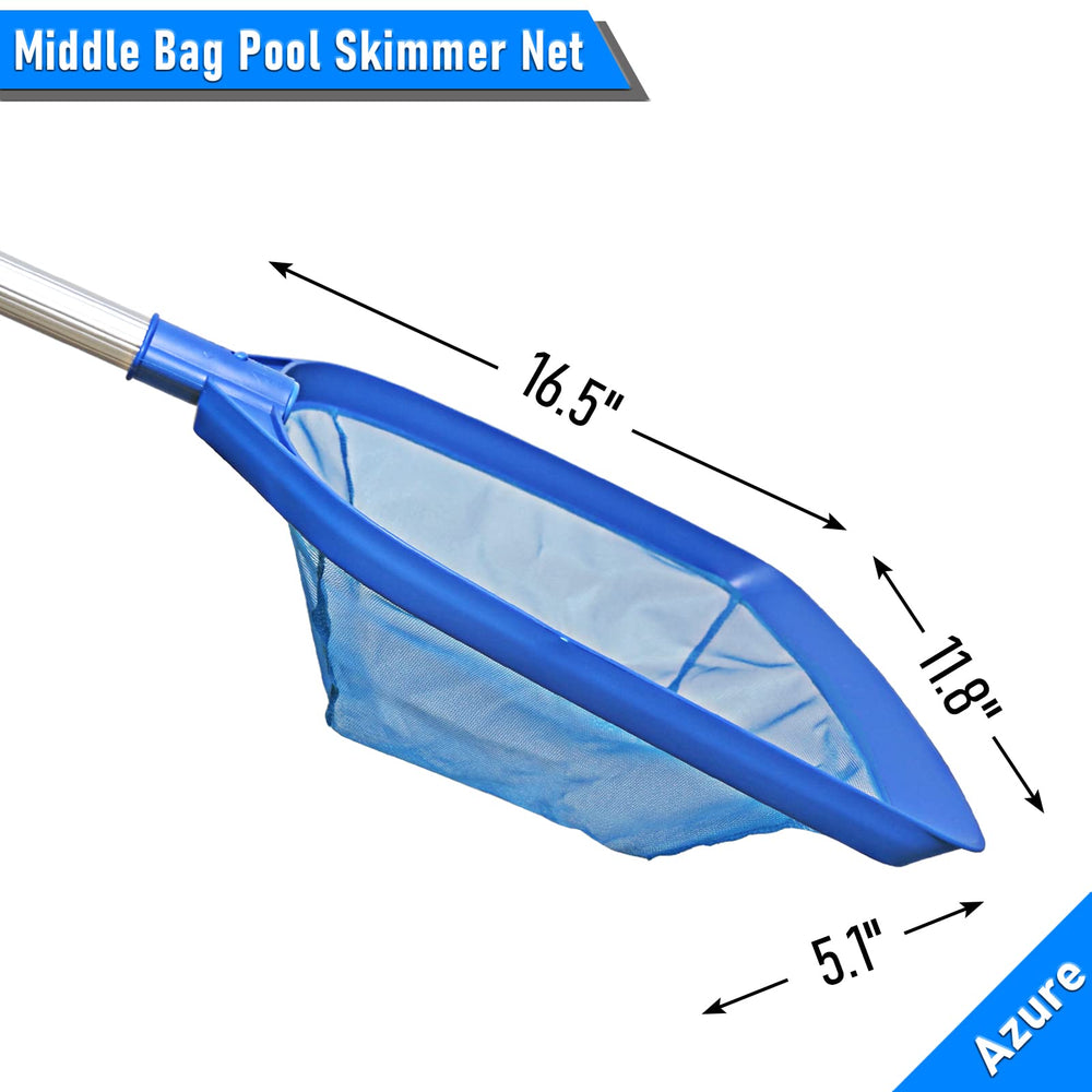 Poolvio Leaf Skimmer Net showing adjustable pole feature