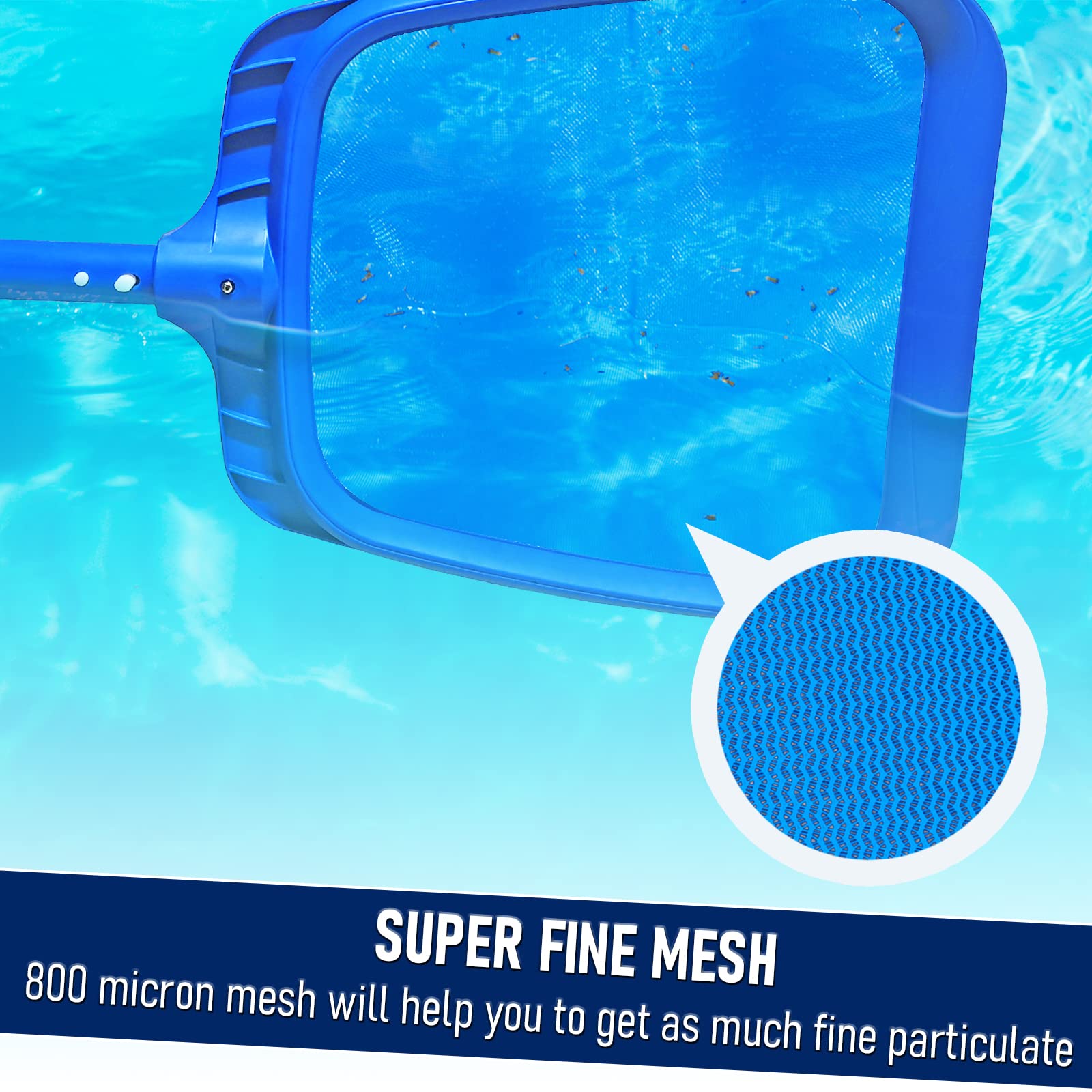 Poolvio skimmer net dimensions 19.5 x 13.5 inches