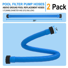 POOLWHALE 1.5" x 20" hoses side view