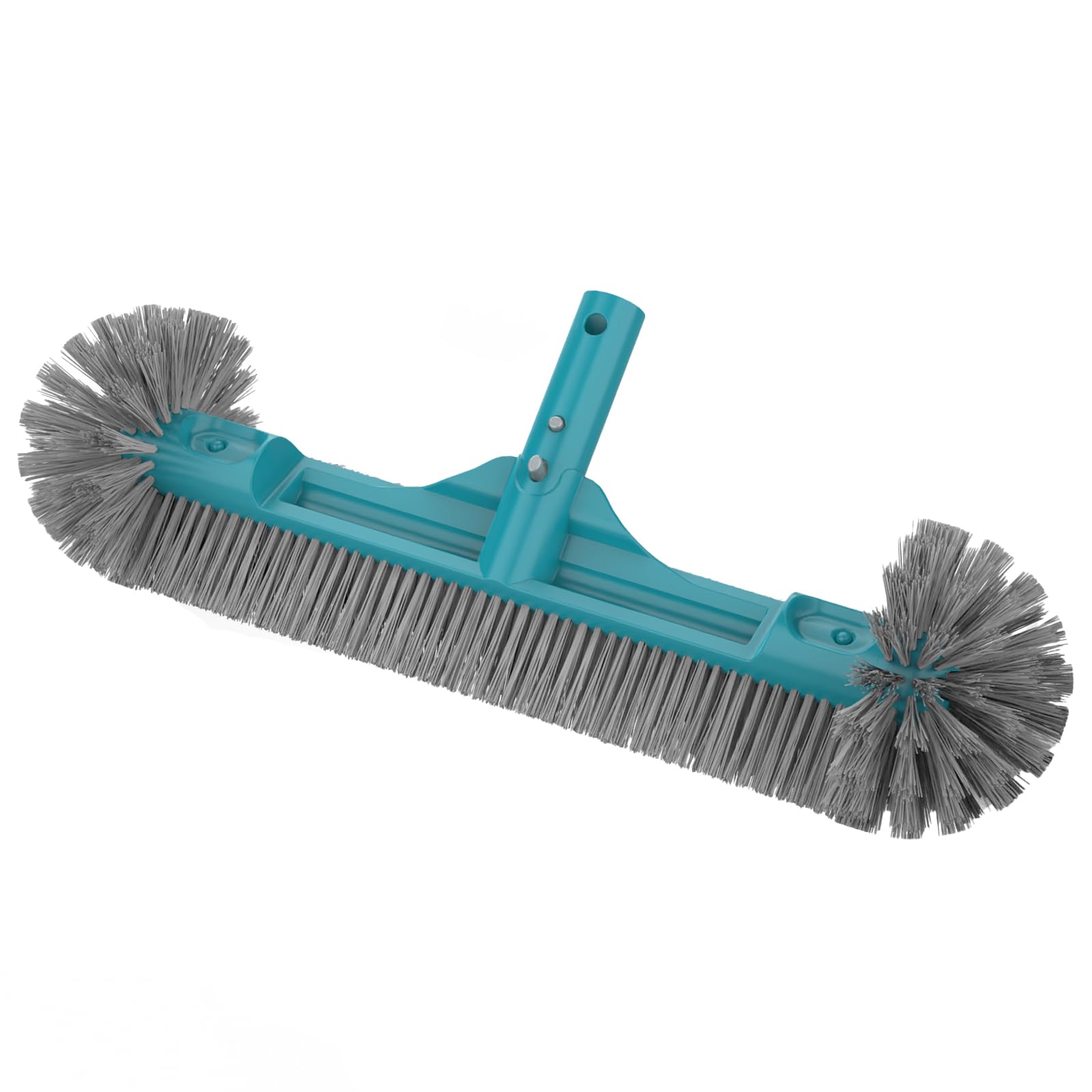 POOLWHALE 18-inch pool brush head front view with nylon bristles