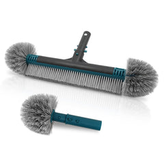 POOLWHALE 20-inch detachable pool brush front view with nylon bristles