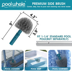 POOLWHALE 20-inch pool brush side view
