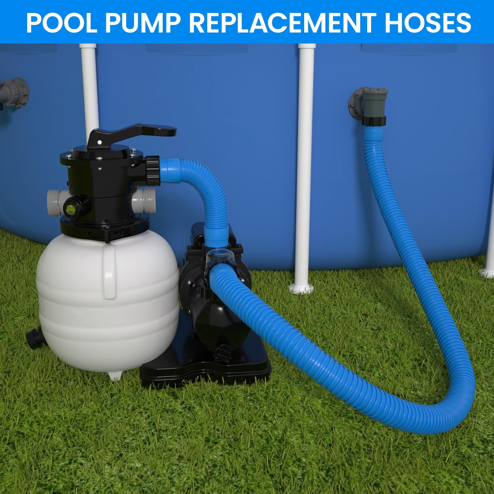 POOLWHALE hoses side view showing length