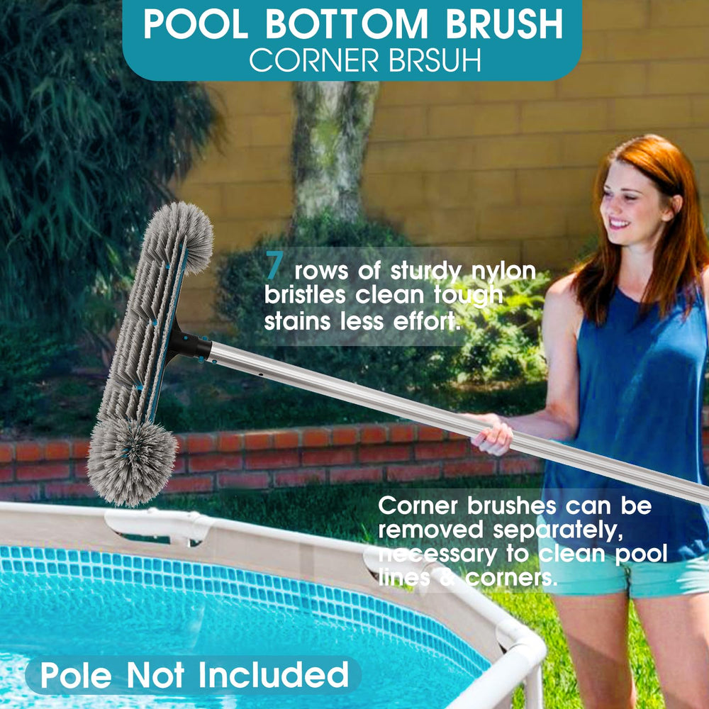 POOLWHALE pool brush attached to a telescopic pole
