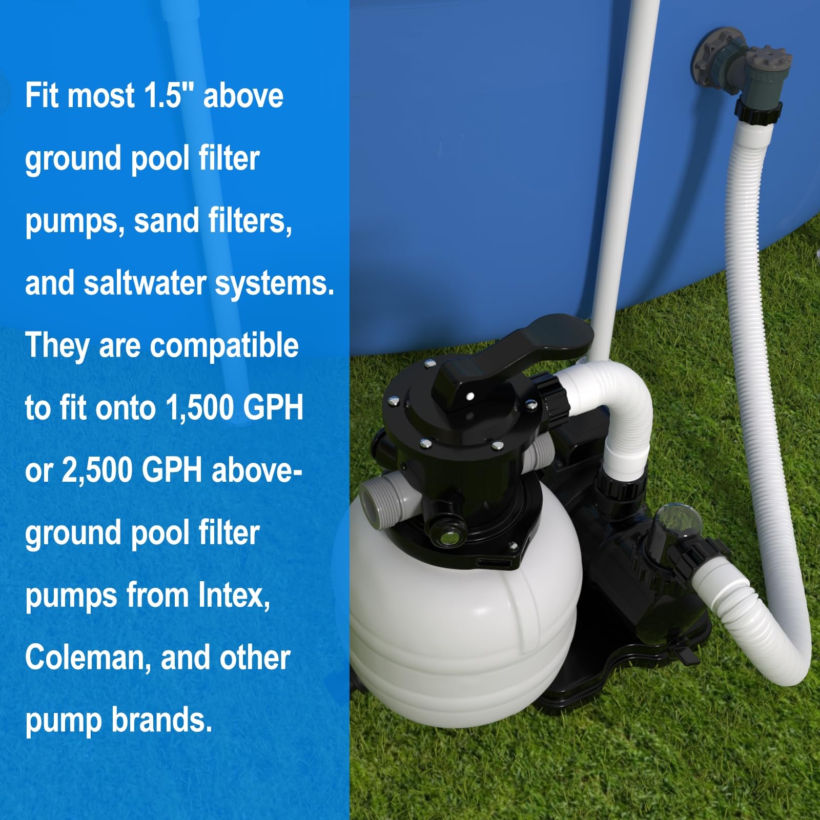 POOLWHALE pool hose connection ends close-up