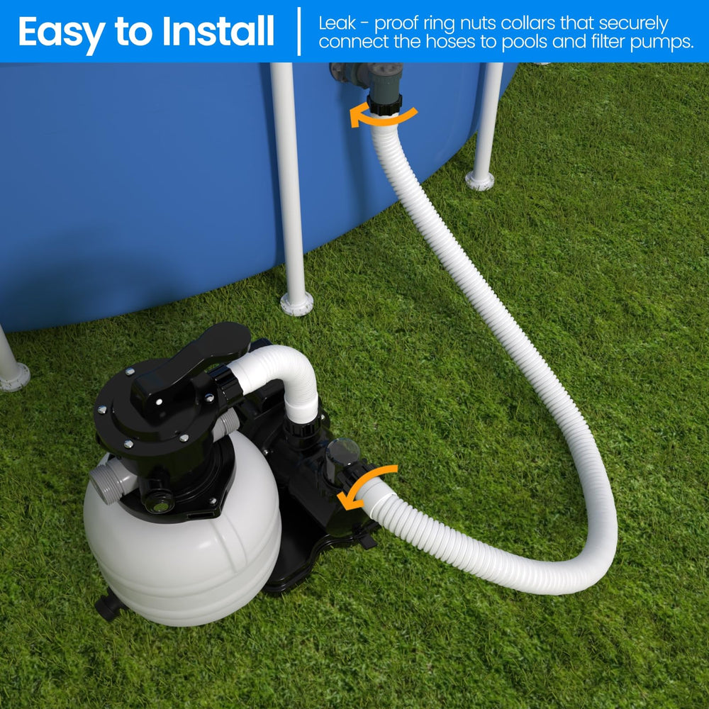 POOLWHALE pool hose installed on filter pump