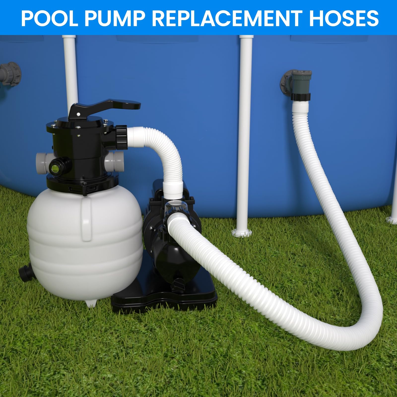 POOLWHALE pool hose with pool background