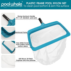 POOLWHALE Pool Skimmer Net deep nylon net close-up