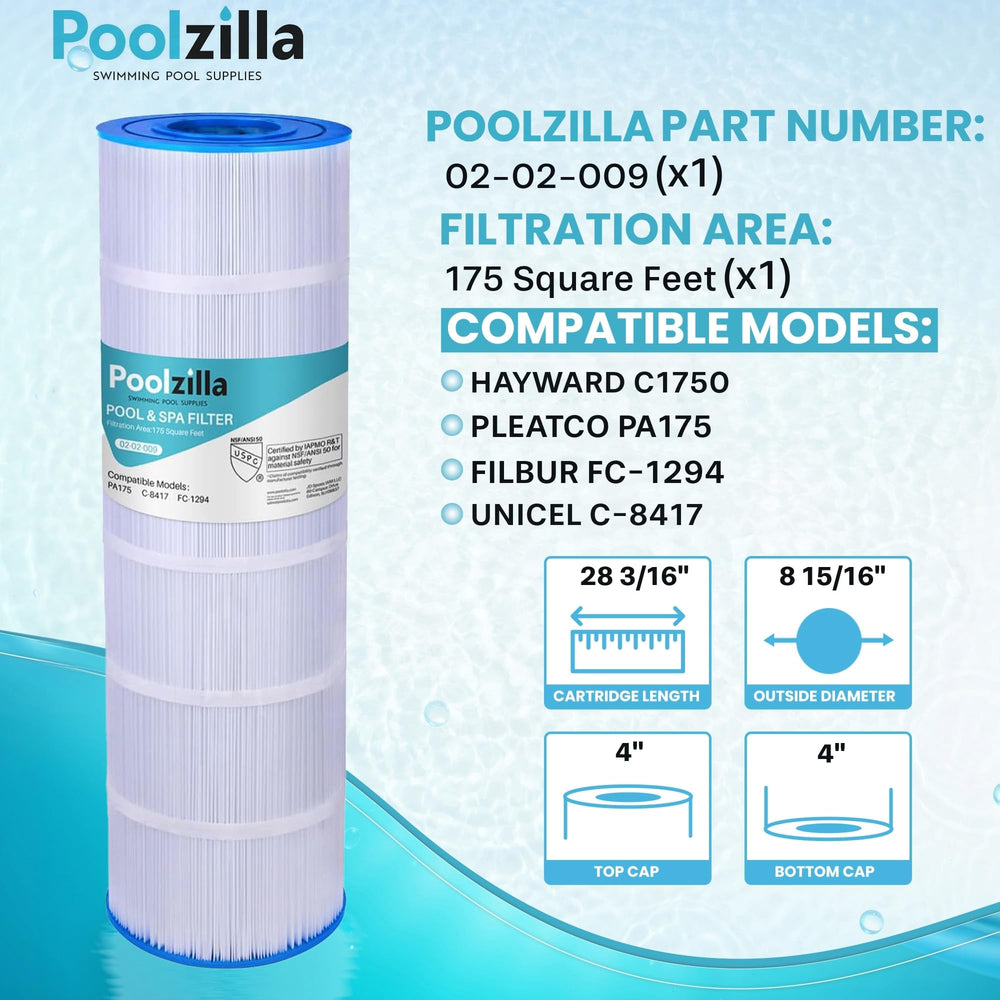 Poolzilla PLF175A pool filter cartridge packaging