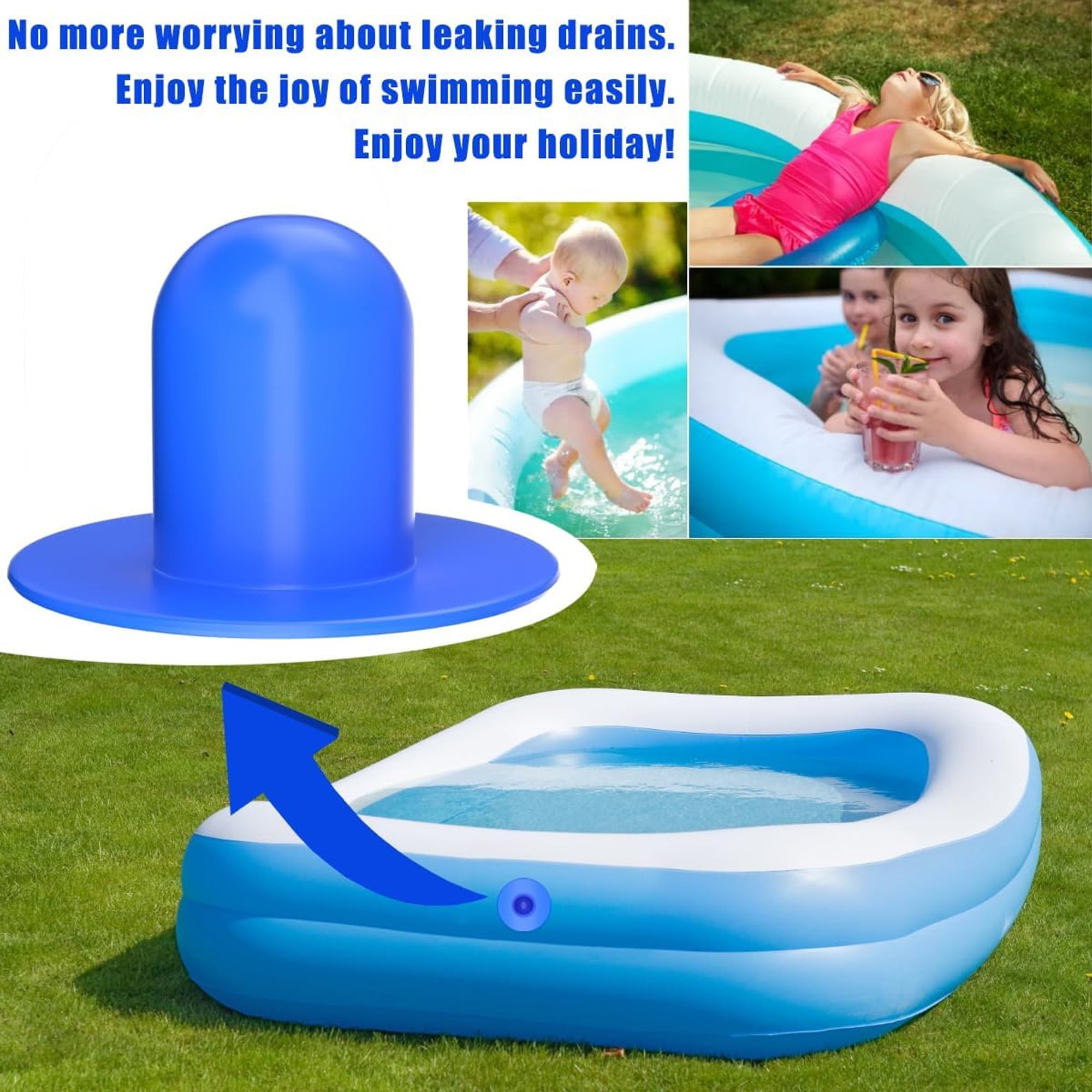 Popbee Pool Plug installed in above ground pool
