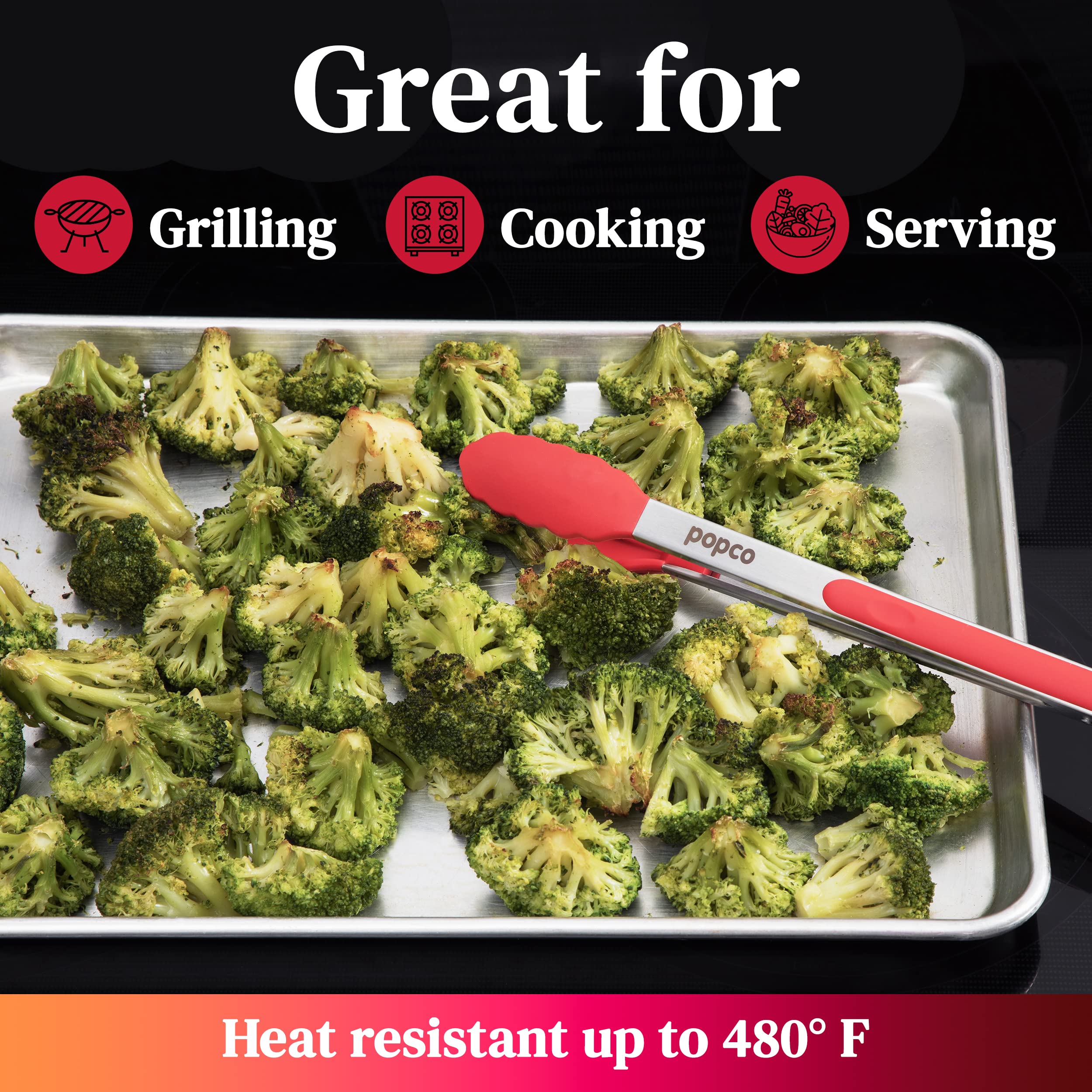 POPCO Kitchen Tongs Set packaging with product details
