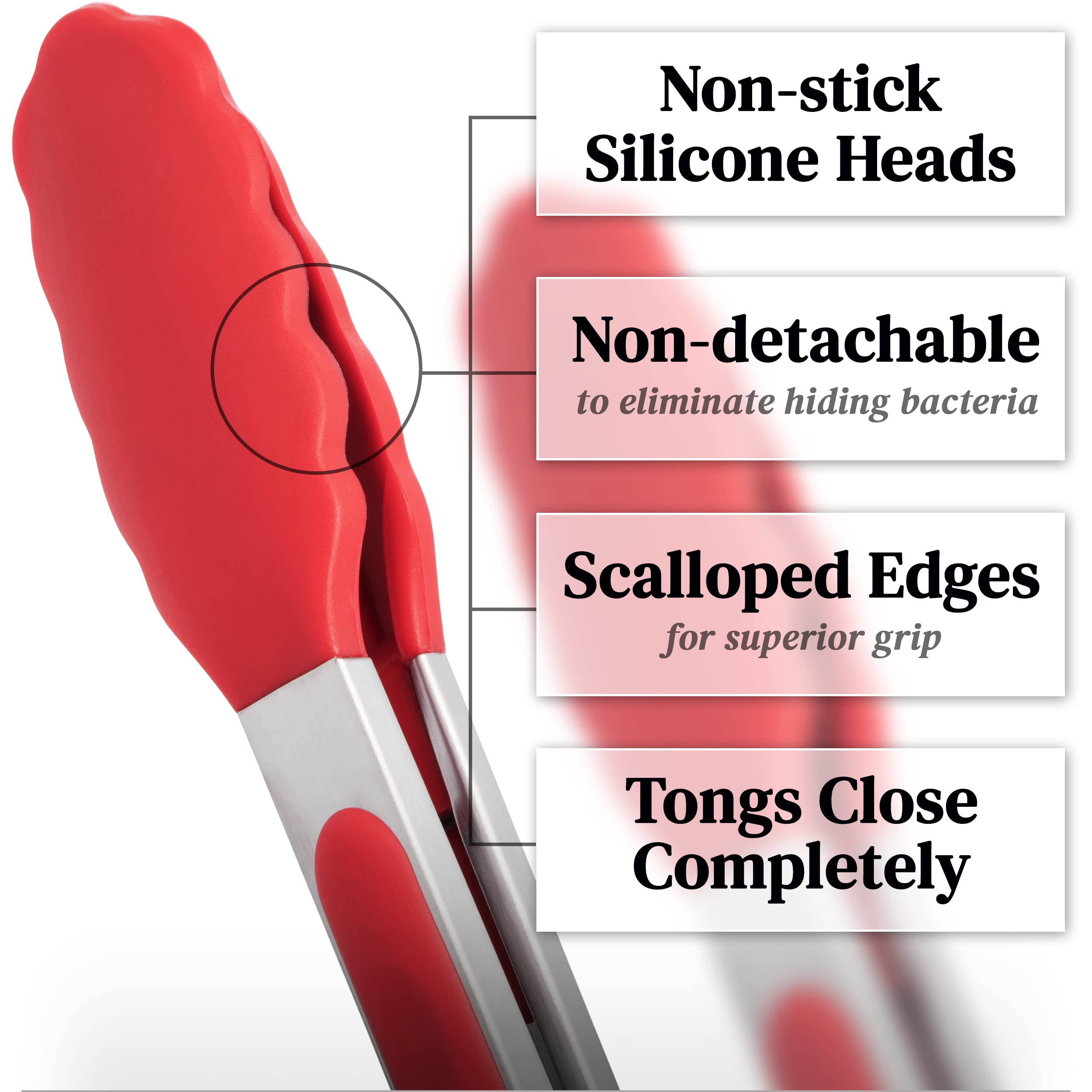 POPCO tongs in red color, showing locking mechanism