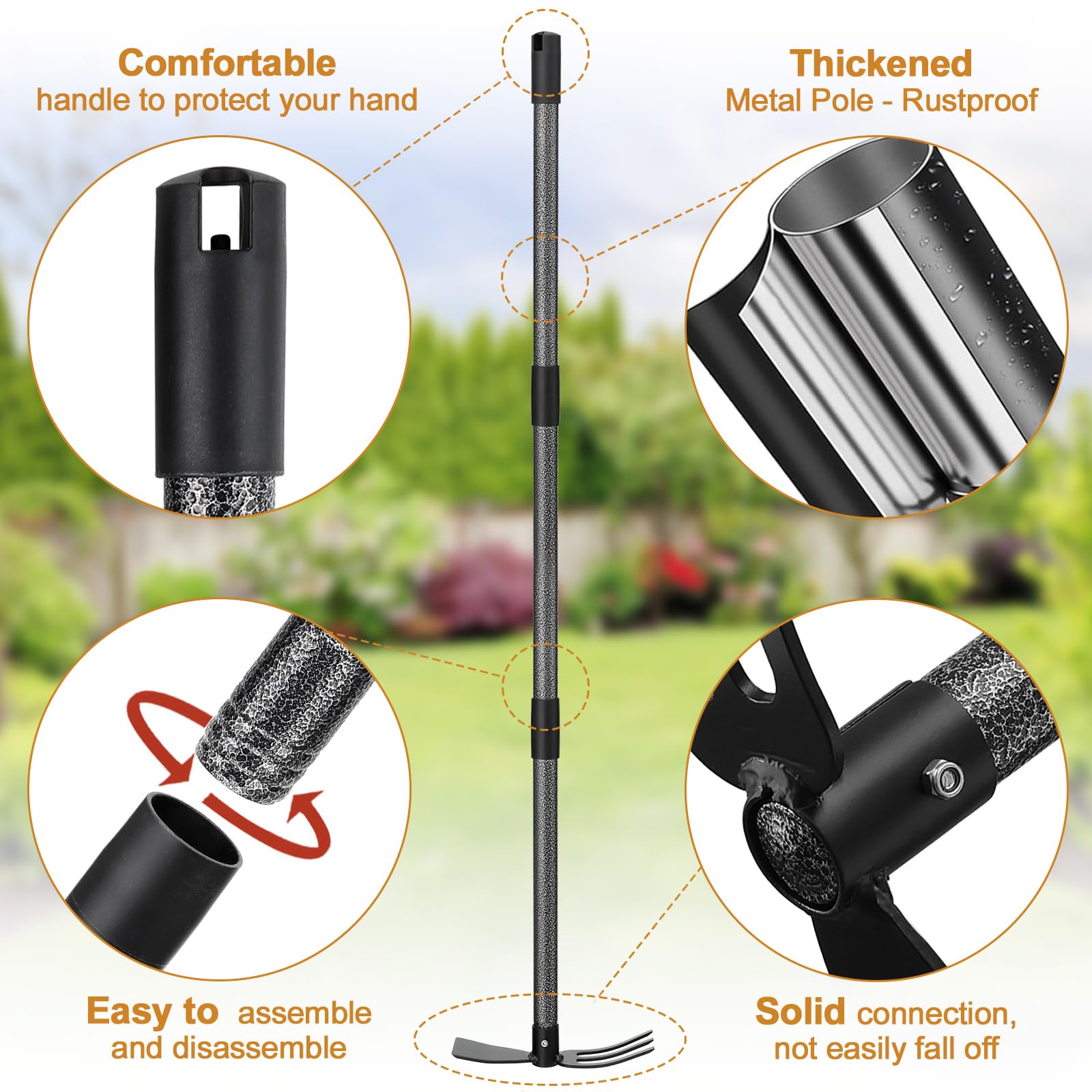 PoPoHoser Garden Hoe Tool showing metal construction