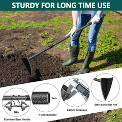 PoPoHoser Hoe Garden Tool assembled with carbon steel handle