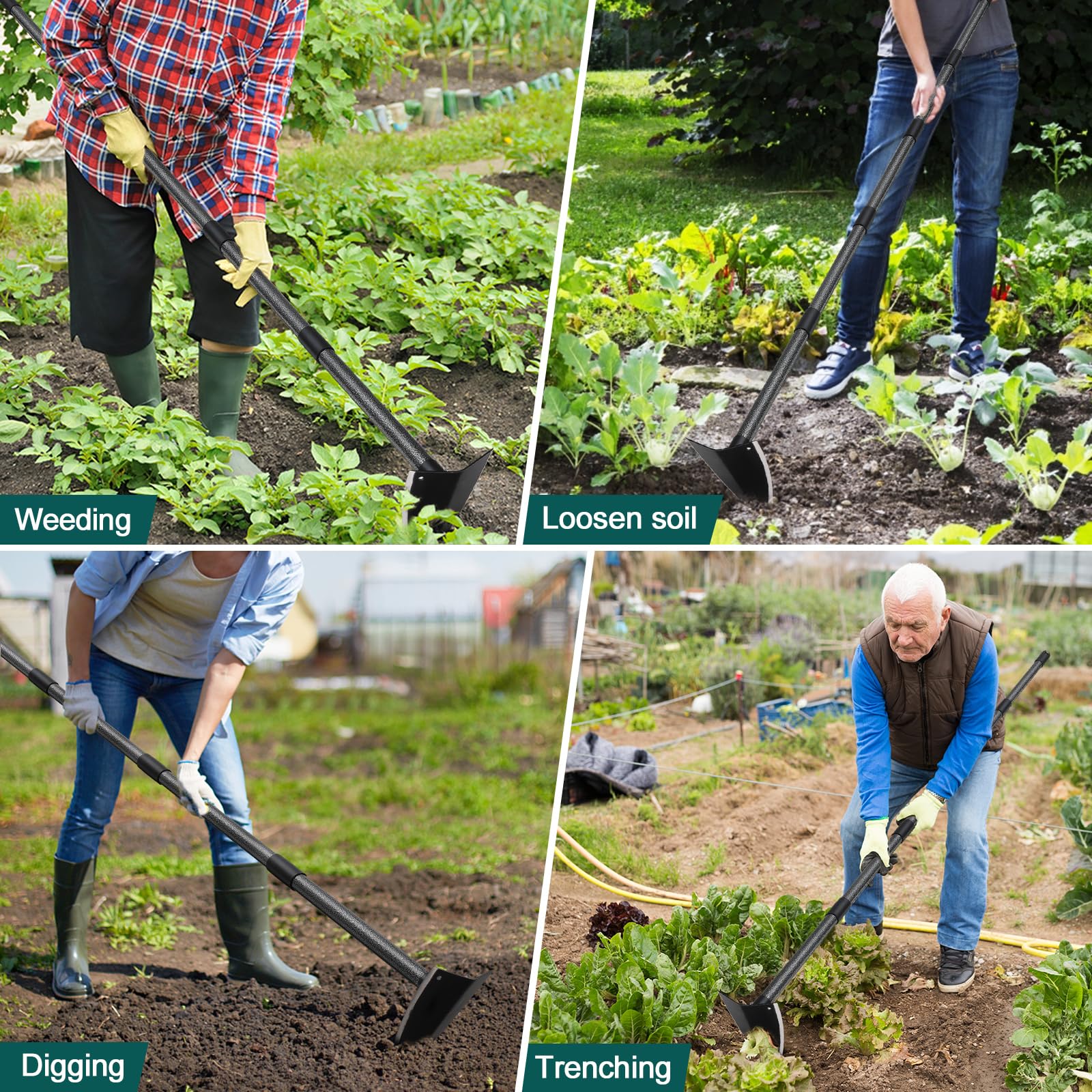 PoPoHoser Hoe Garden Tool with assembly instructions