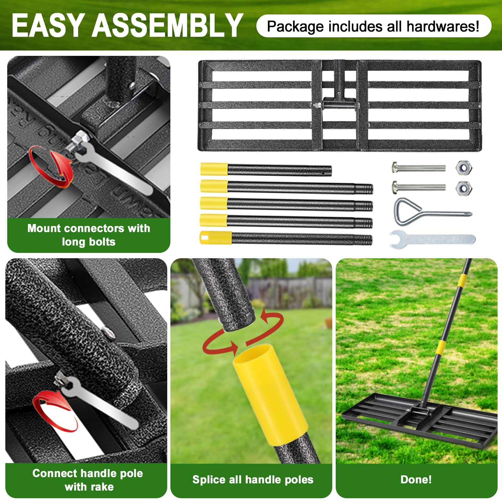 PoPoHoser Lawn Leveling Rake packaging