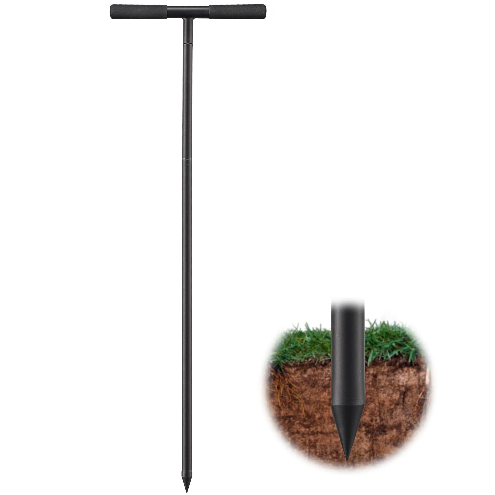 PoPoHoser Soil Probe Rod 48-inch adjustable length with T-handle
