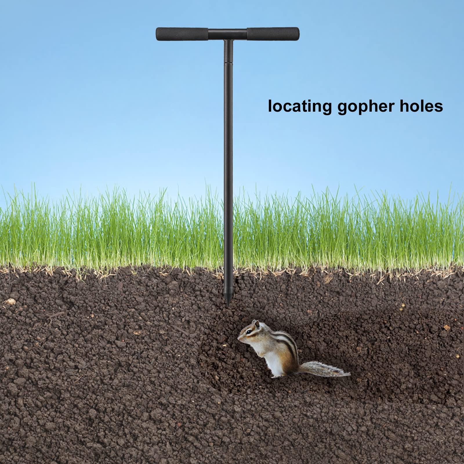 PoPoHoser Soil Probe Rod demonstrating its adjustable length feature