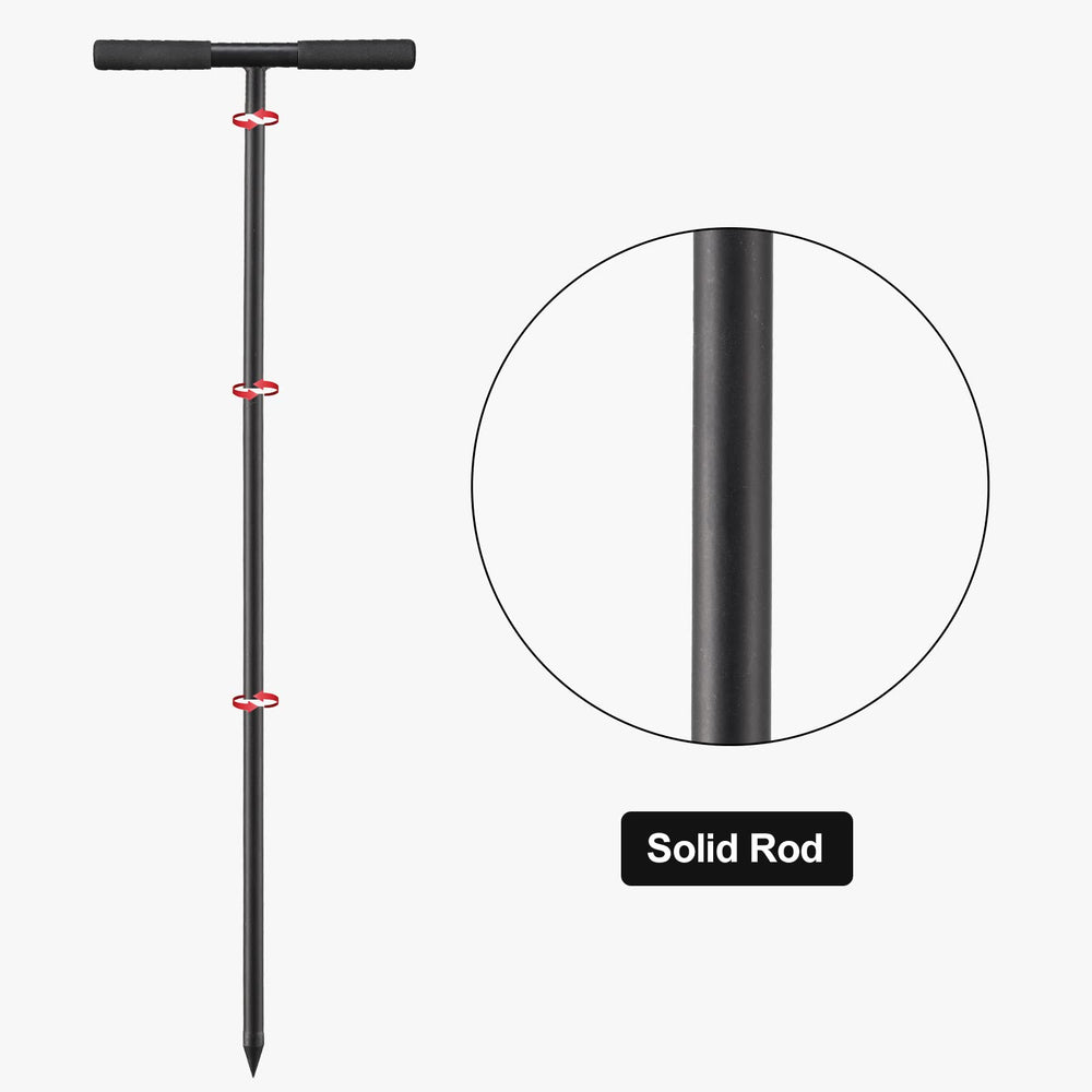 PoPoHoser Soil Probe Rod in use in a garden setting