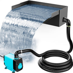 POPOSOAP 12-inch stainless steel pond waterfall box front view