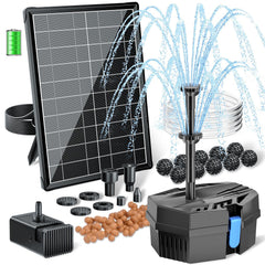 POPOSOAP Solar Fountain Pump 8W with solar panel and filter
