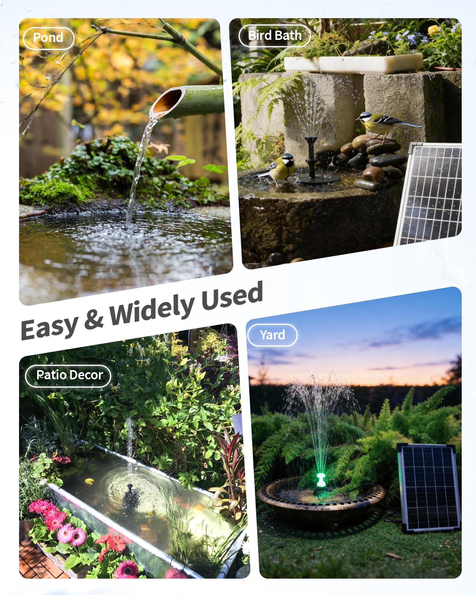 POPOSOAP Solar Fountain Pump in a fish tank