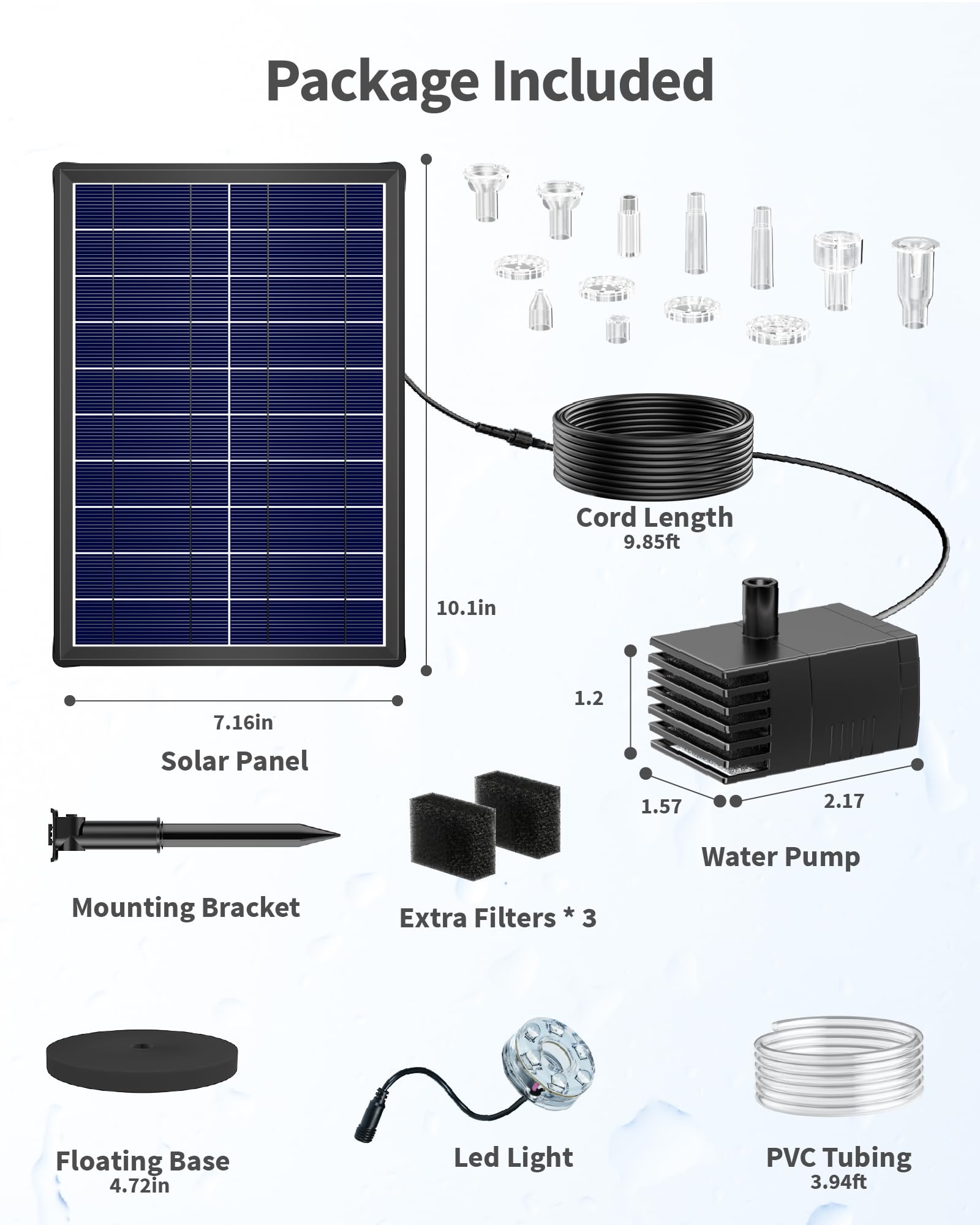 POPOSOAP Solar Fountain Pump in a serene garden setting