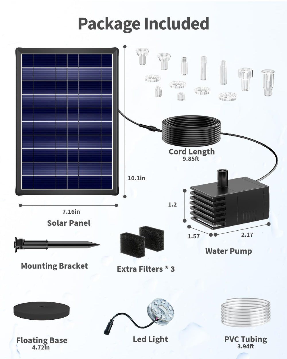 POPOSOAP Solar Fountain Pump in a serene garden setting