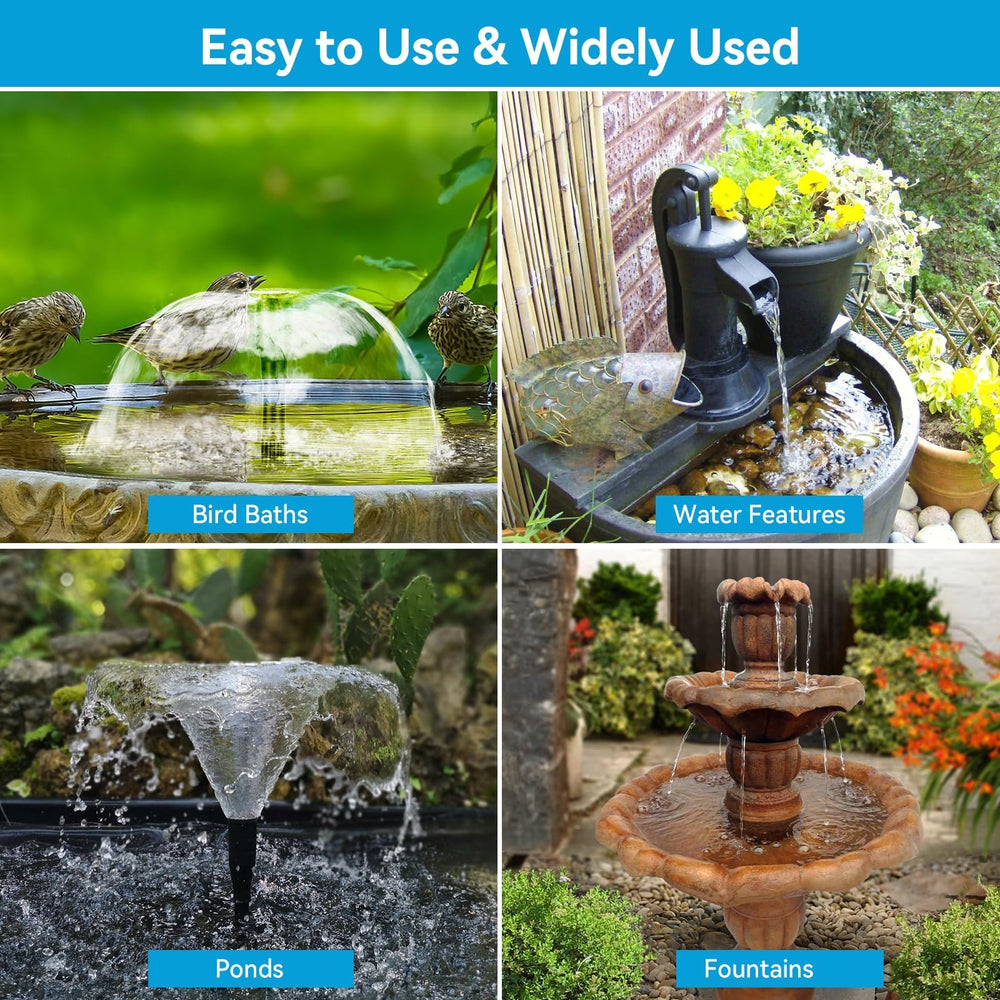 POPOSOAP solar fountain pump with water flowing