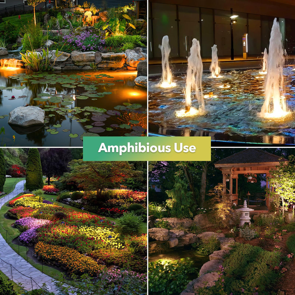 POPOSOAP solar lights showcasing warm glow in outdoor pond
