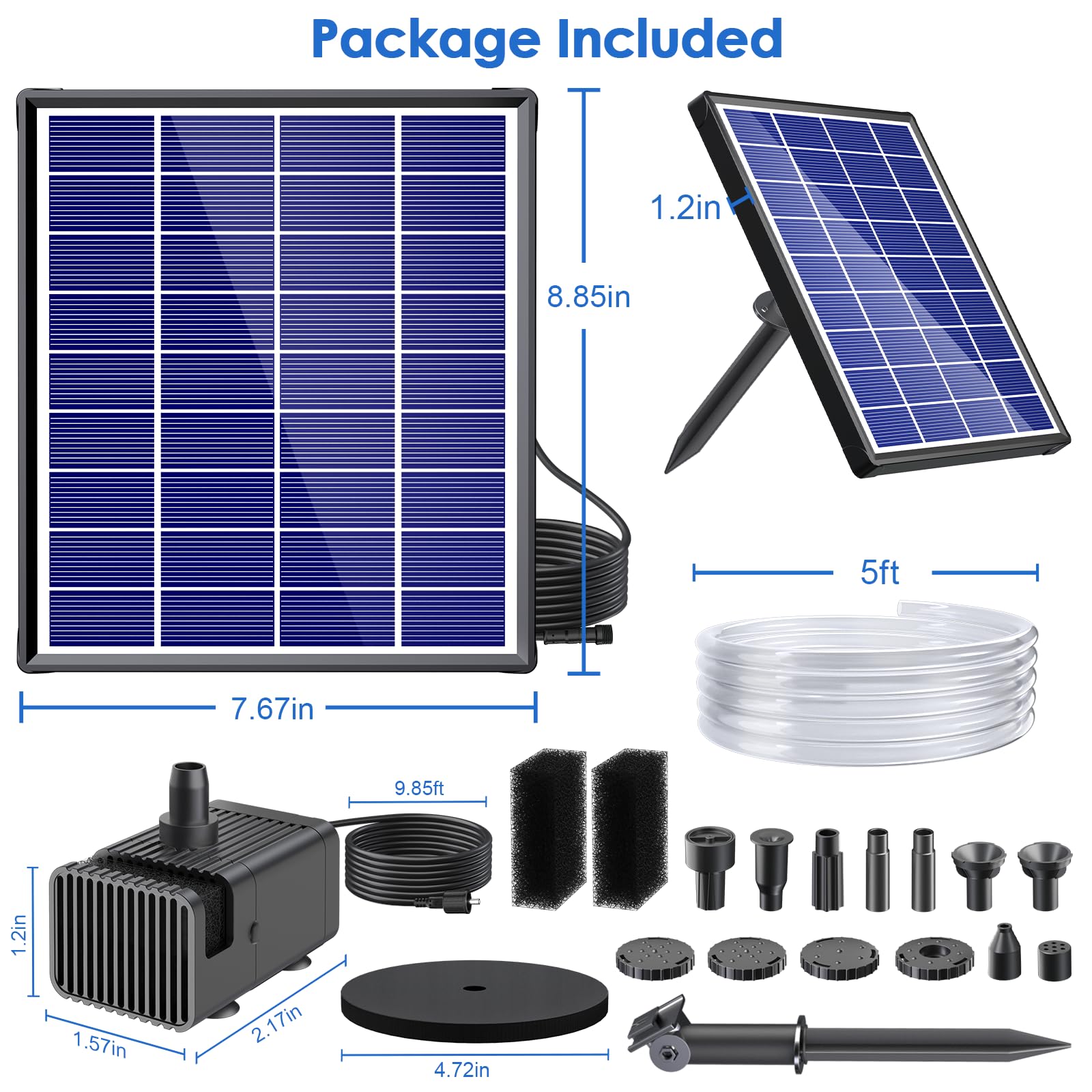 POPOSOAP Solar Panel with 180° rotatable ground stake
