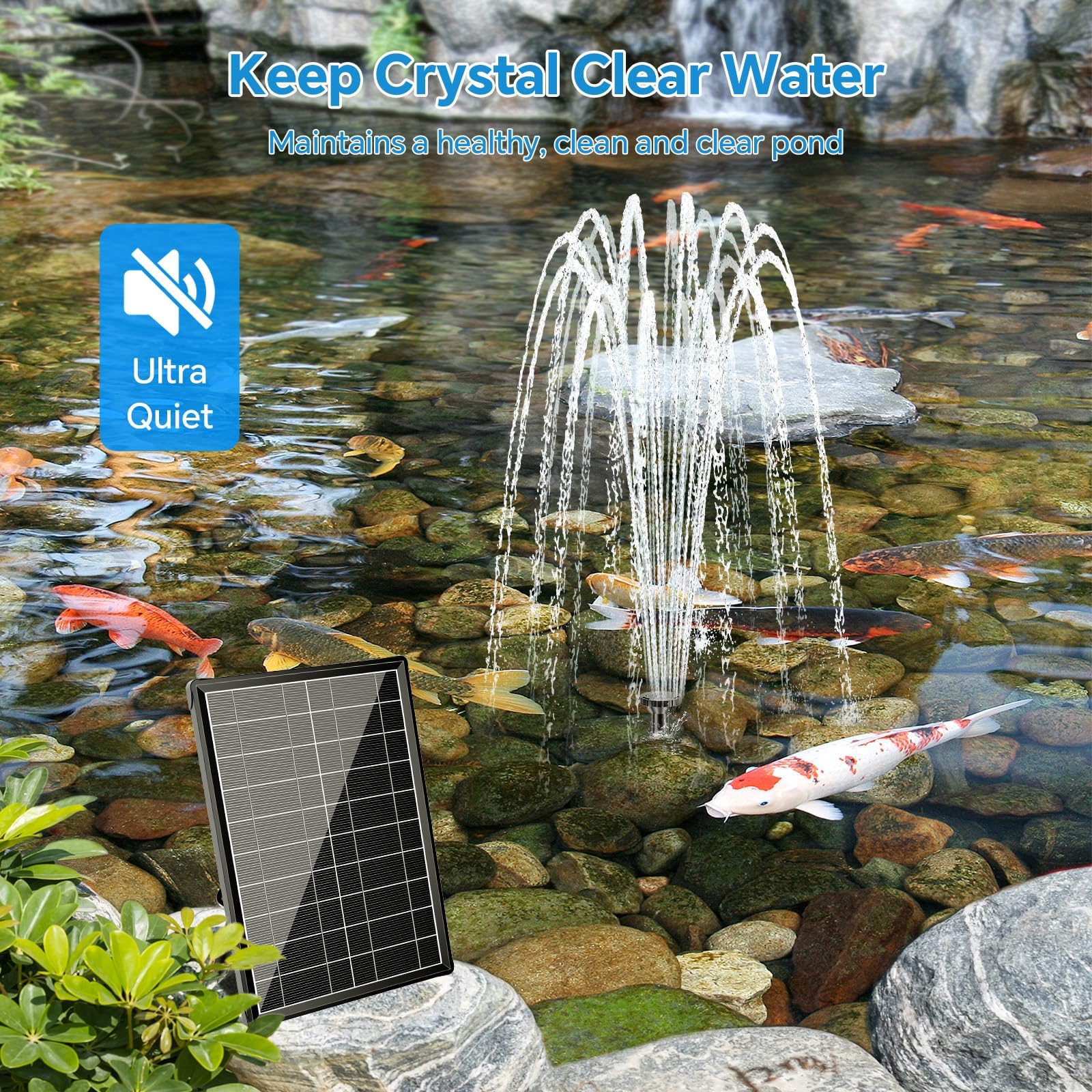 POPOSOAP solar pump kit components including nozzles and tubing
