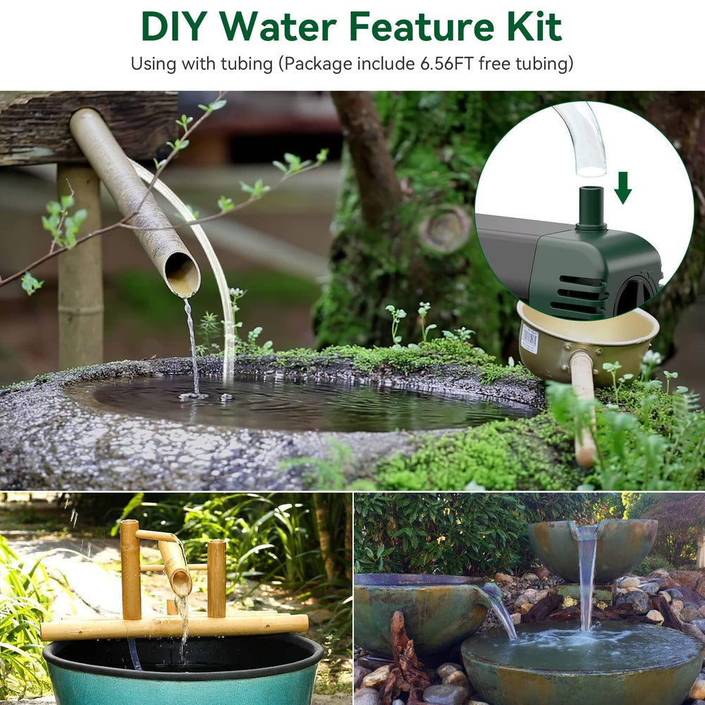 POPOSOAP solar pump with 16.4ft cord in garden