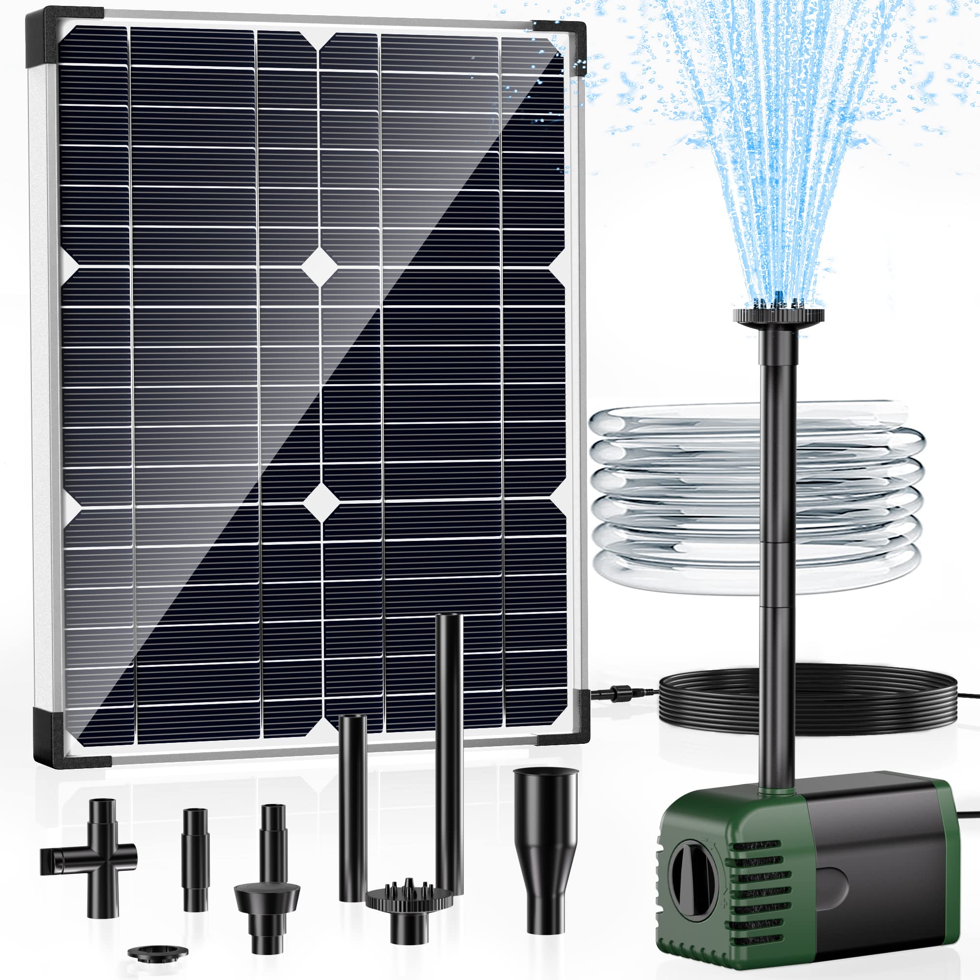 POPOSOAP Solar Water Pump Fountain 20W green model front view