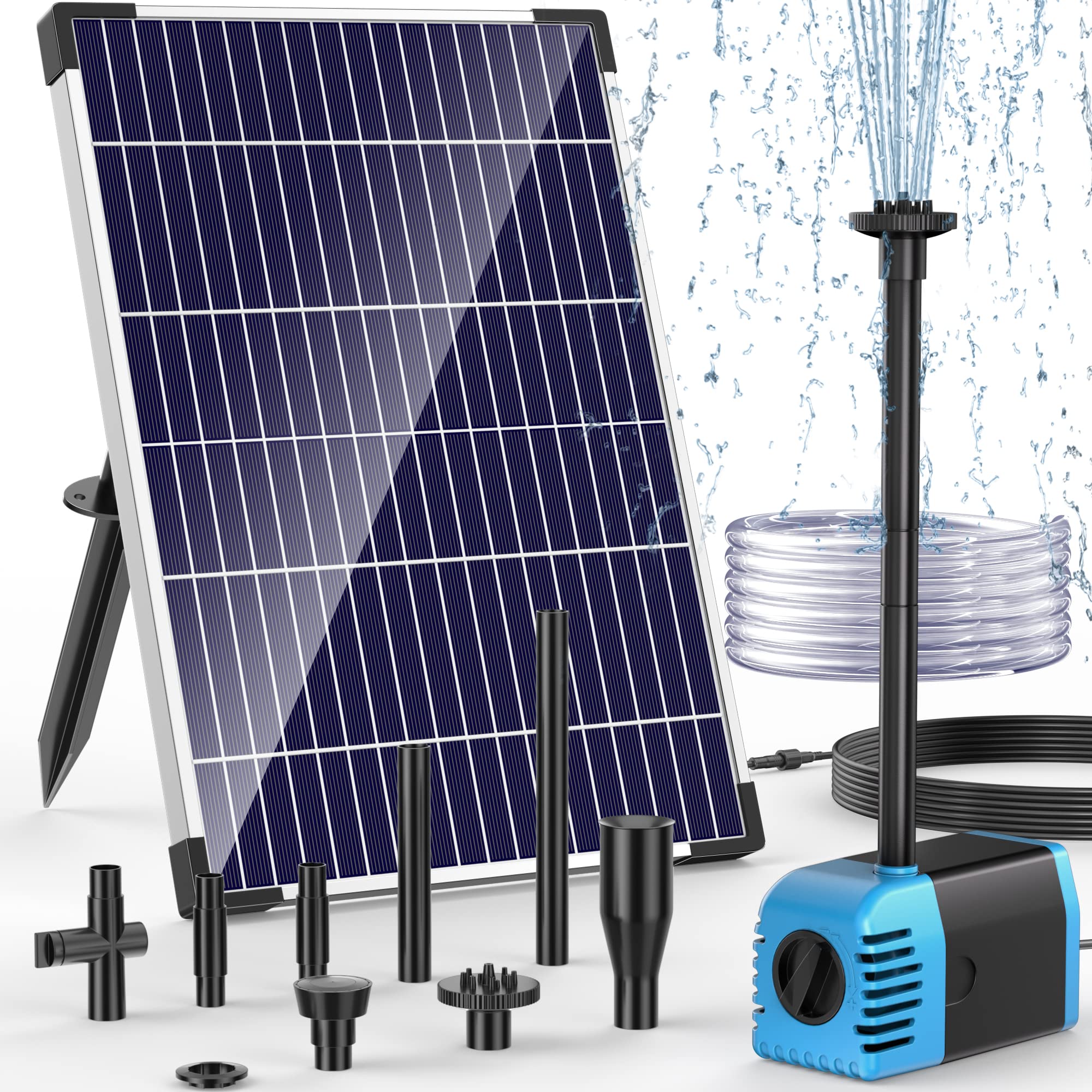 POPOSOAP Solar Water Pump with 12W solar panel and rose metal finish
