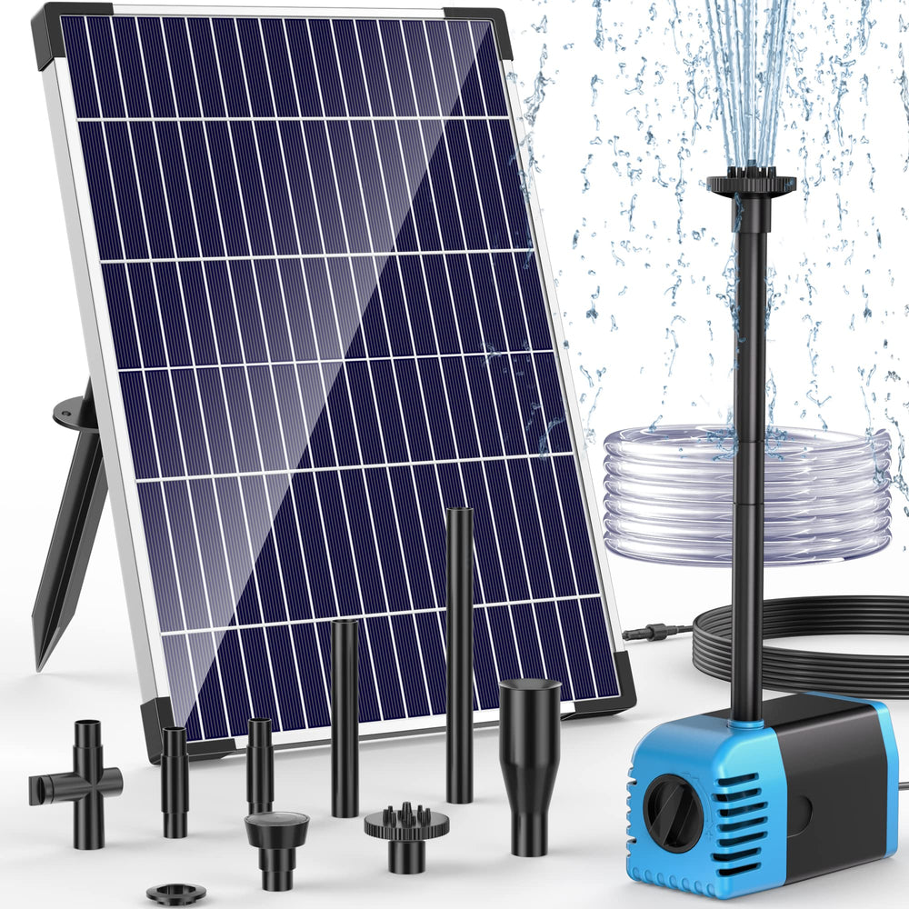 POPOSOAP Solar Water Pump with 12W solar panel and rose metal finish