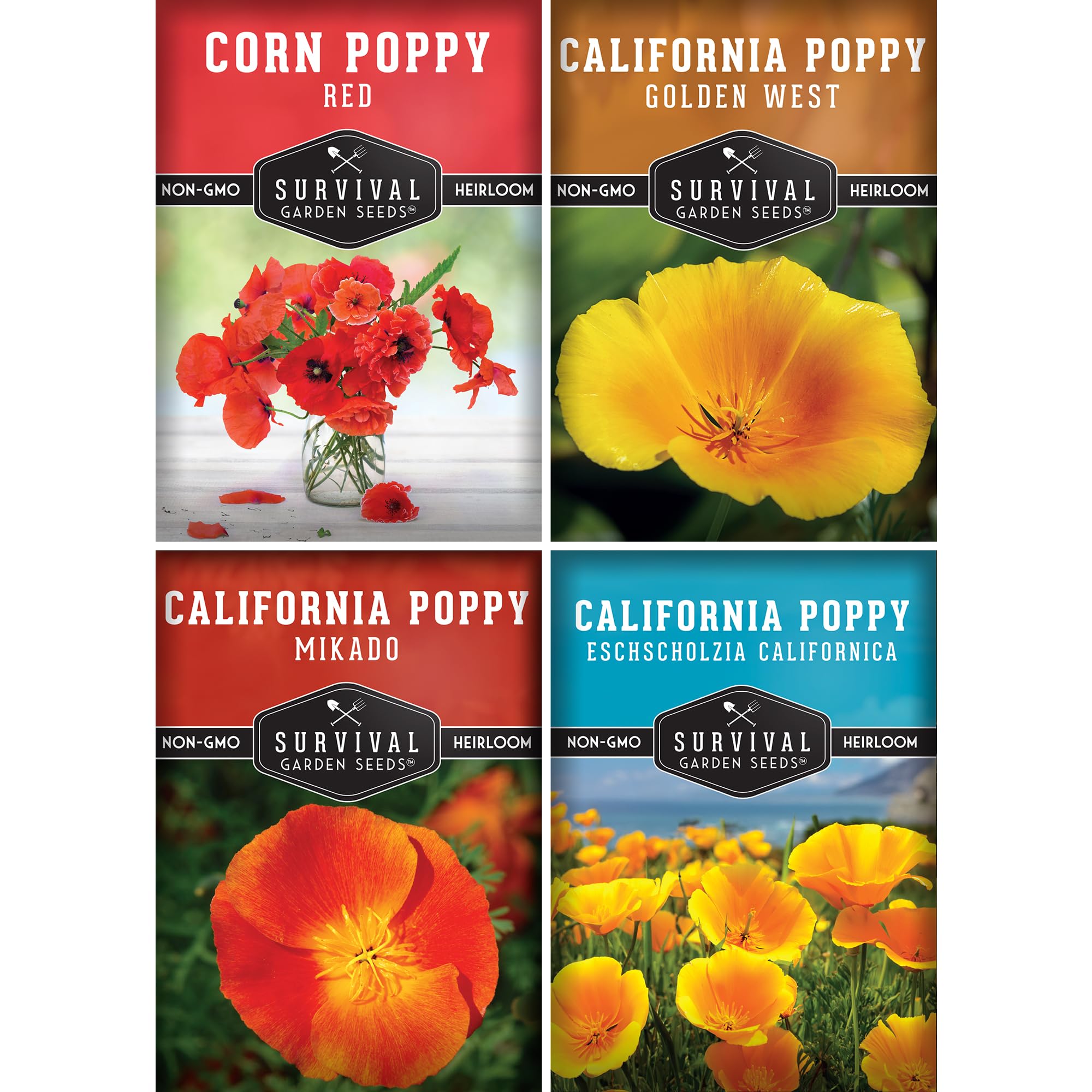 Poppy Seed Collection front view with multicolor seed packets