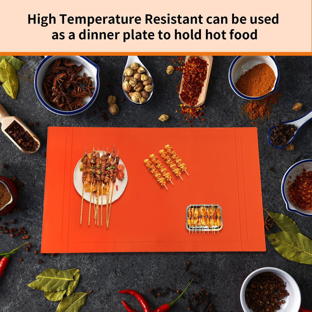 POPQEEN Cuttable Silicone Griddle Mat in outdoor setting