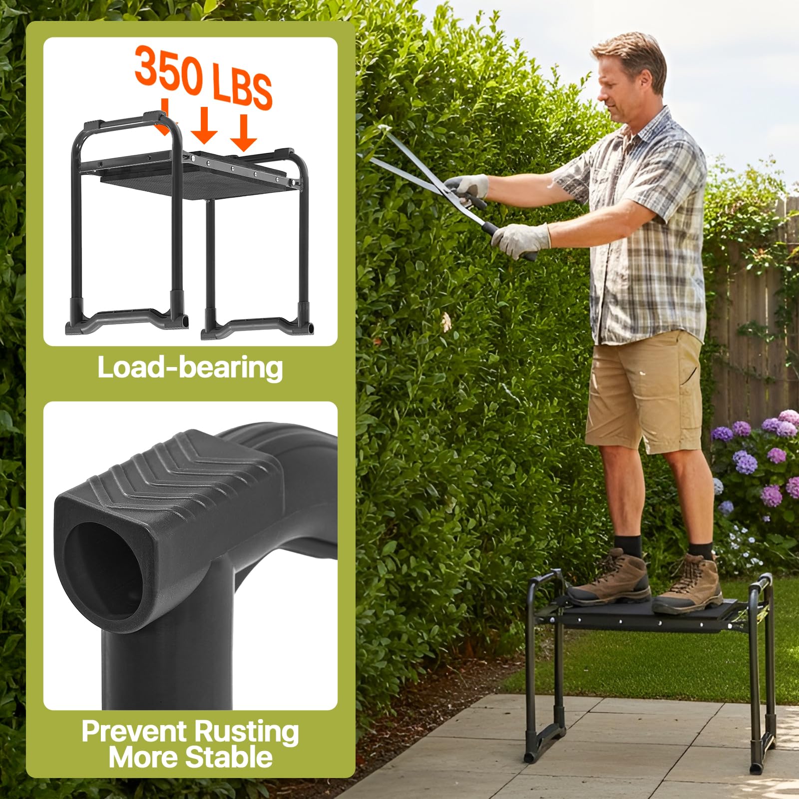 Poraise Garden Kneeler folded for storage