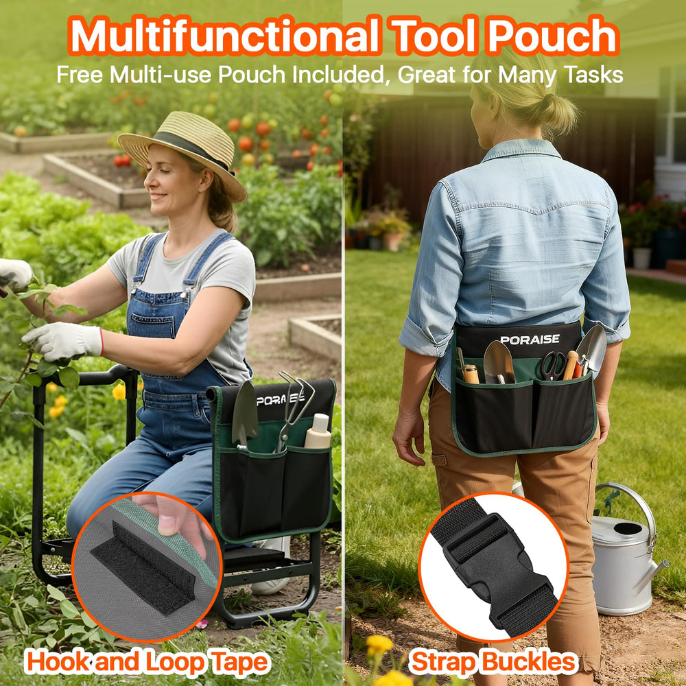Poraise Garden Kneeler side view showing thick padding