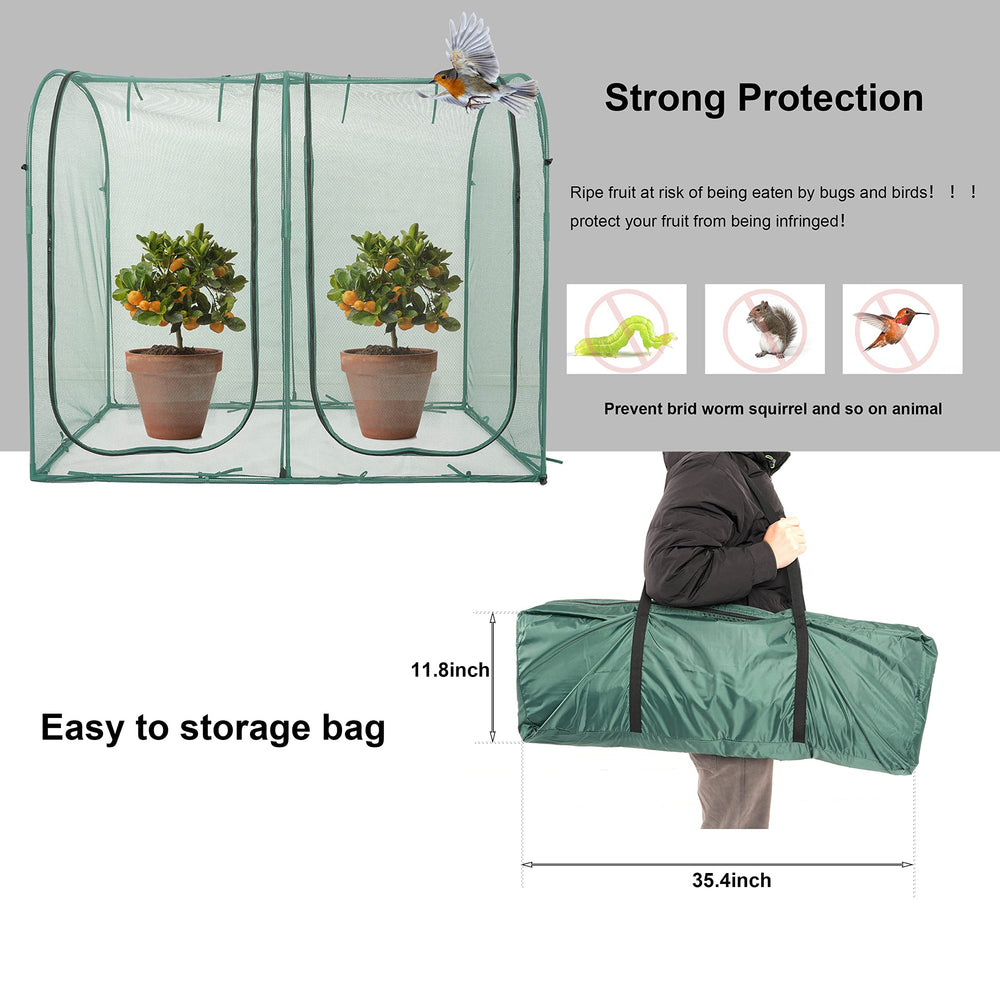 Porayhut Large Tunnel Plant Netting Cover packed in carry bag