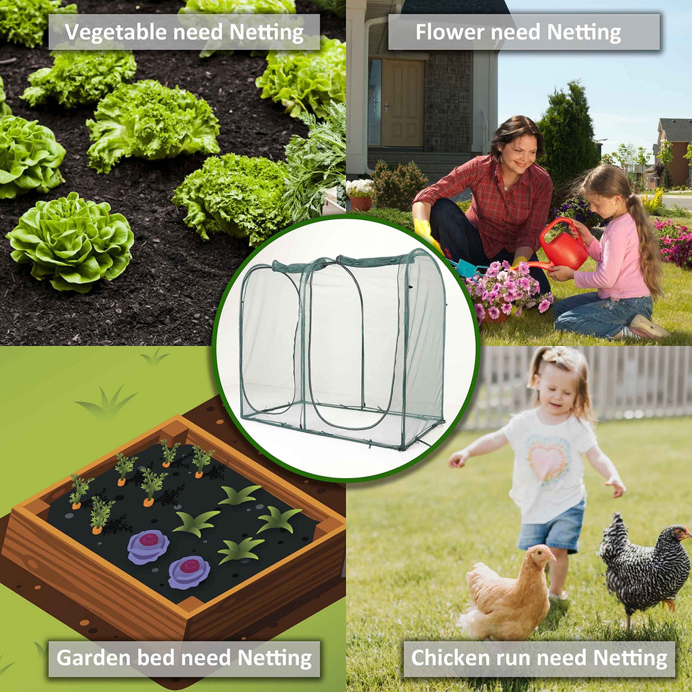 Porayhut Large Tunnel Plant Netting Cover setup in garden