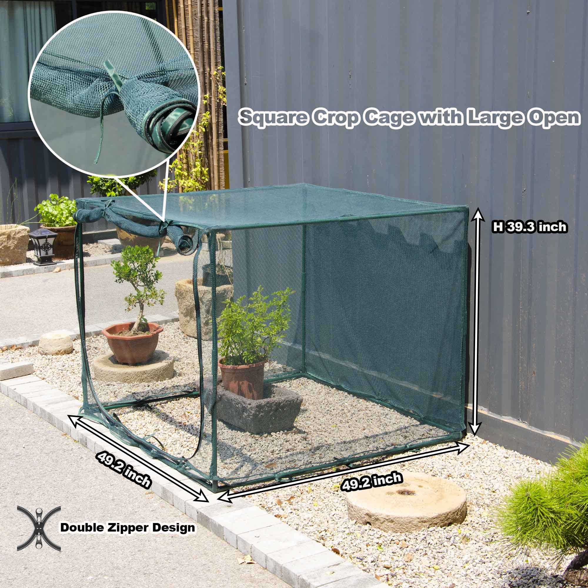 porayhut netting cover assembled in garden with vegetables