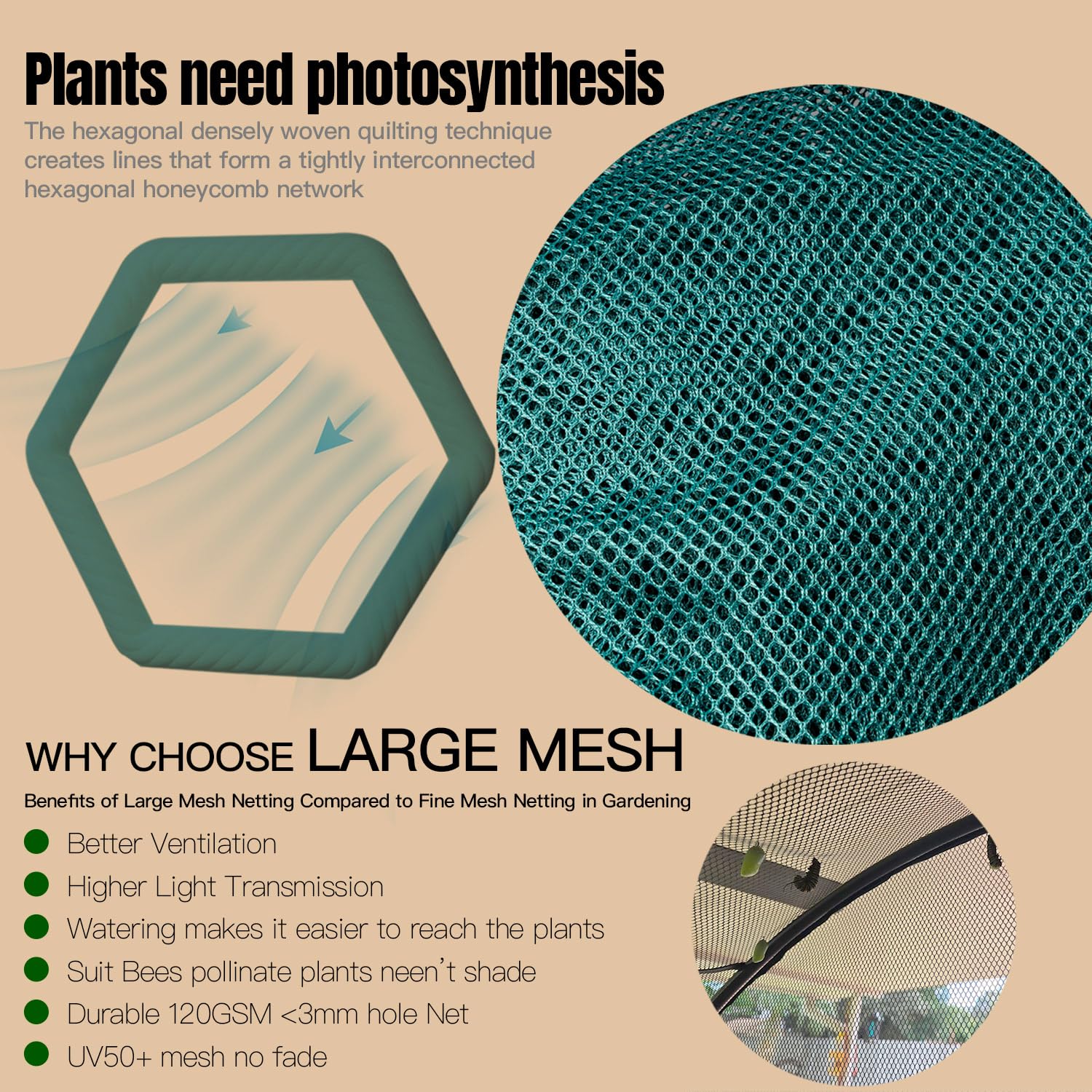Porayhut plant netting cover protecting vegetables