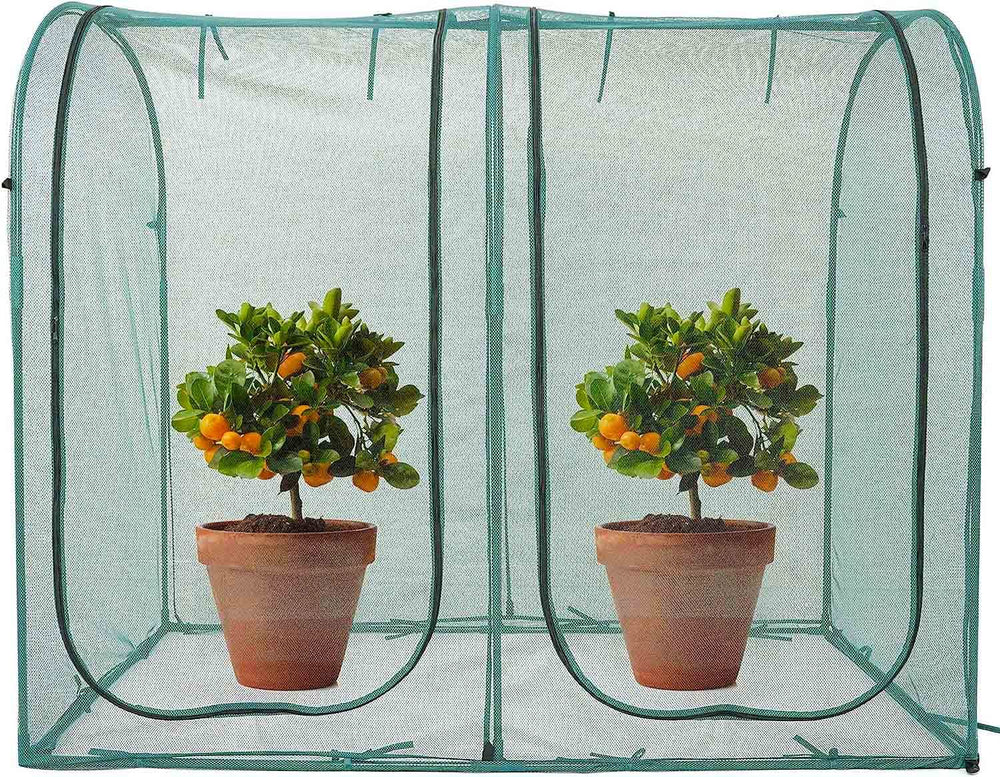 Porayhut plant netting cover with double zipper door