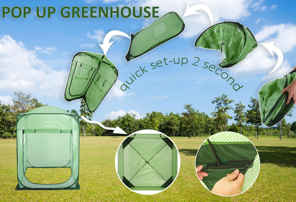 porayhut Pop Up Greenhouse Tent outdoor setup